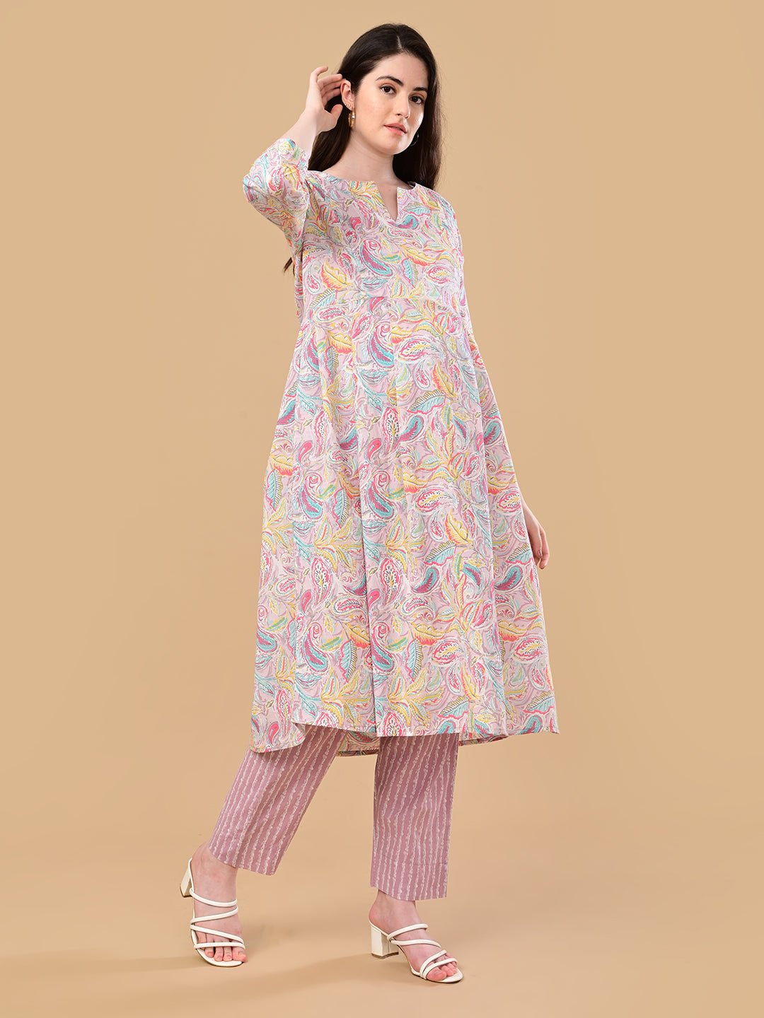  Vivid Vibes Maternity and Nursing Kurta Set Multi