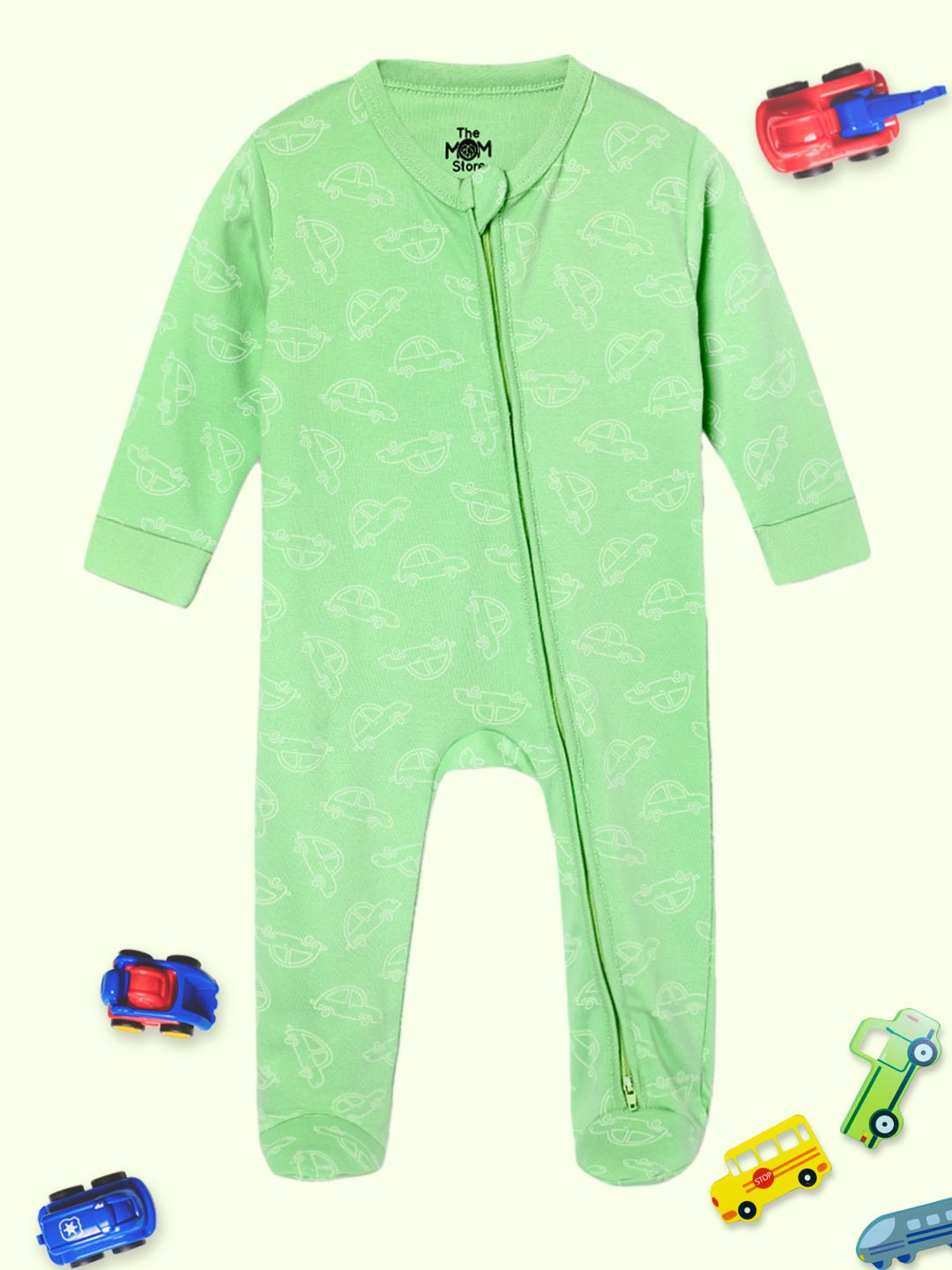  Vroom Vroom Infant Zipper Romper