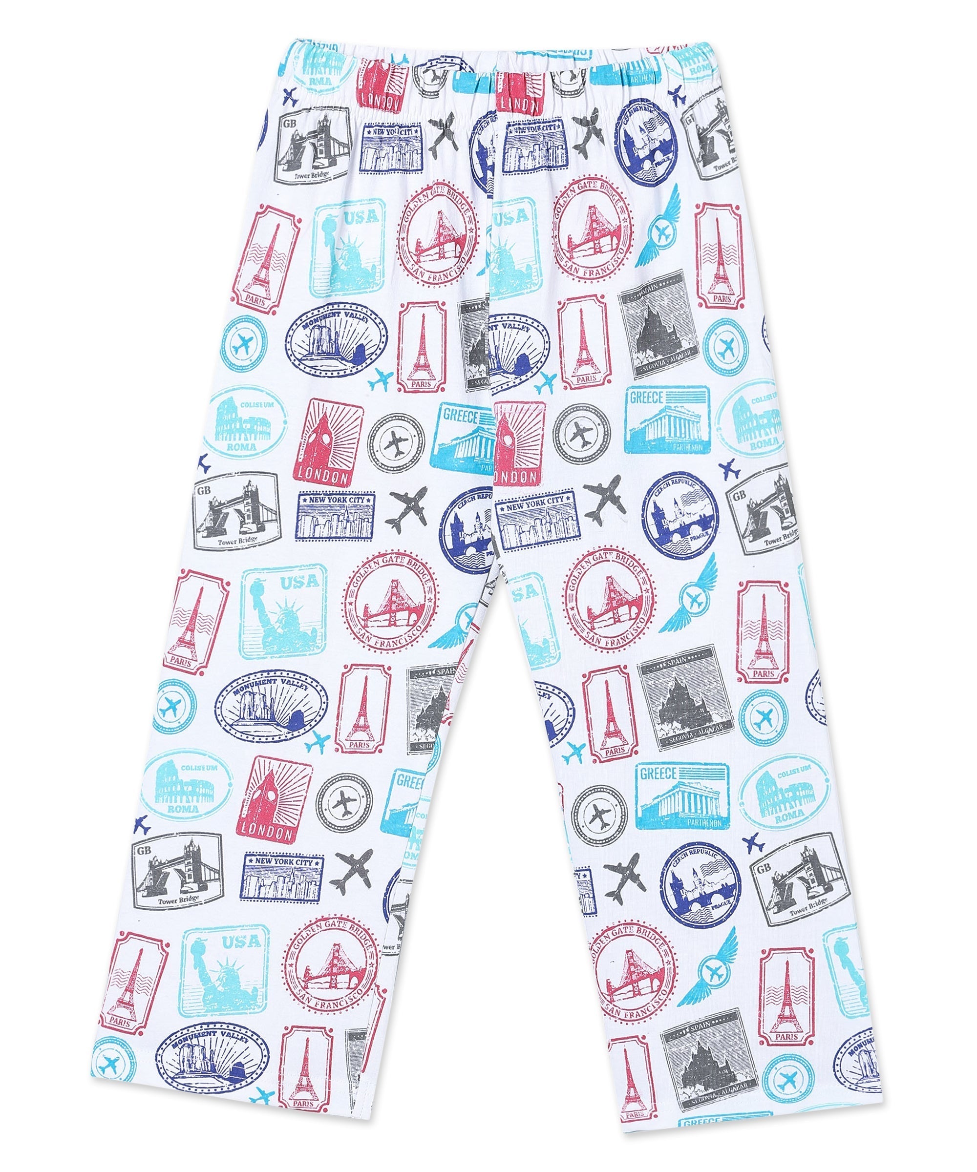 White Wander & Wonder Travel Pajama Set For Kids