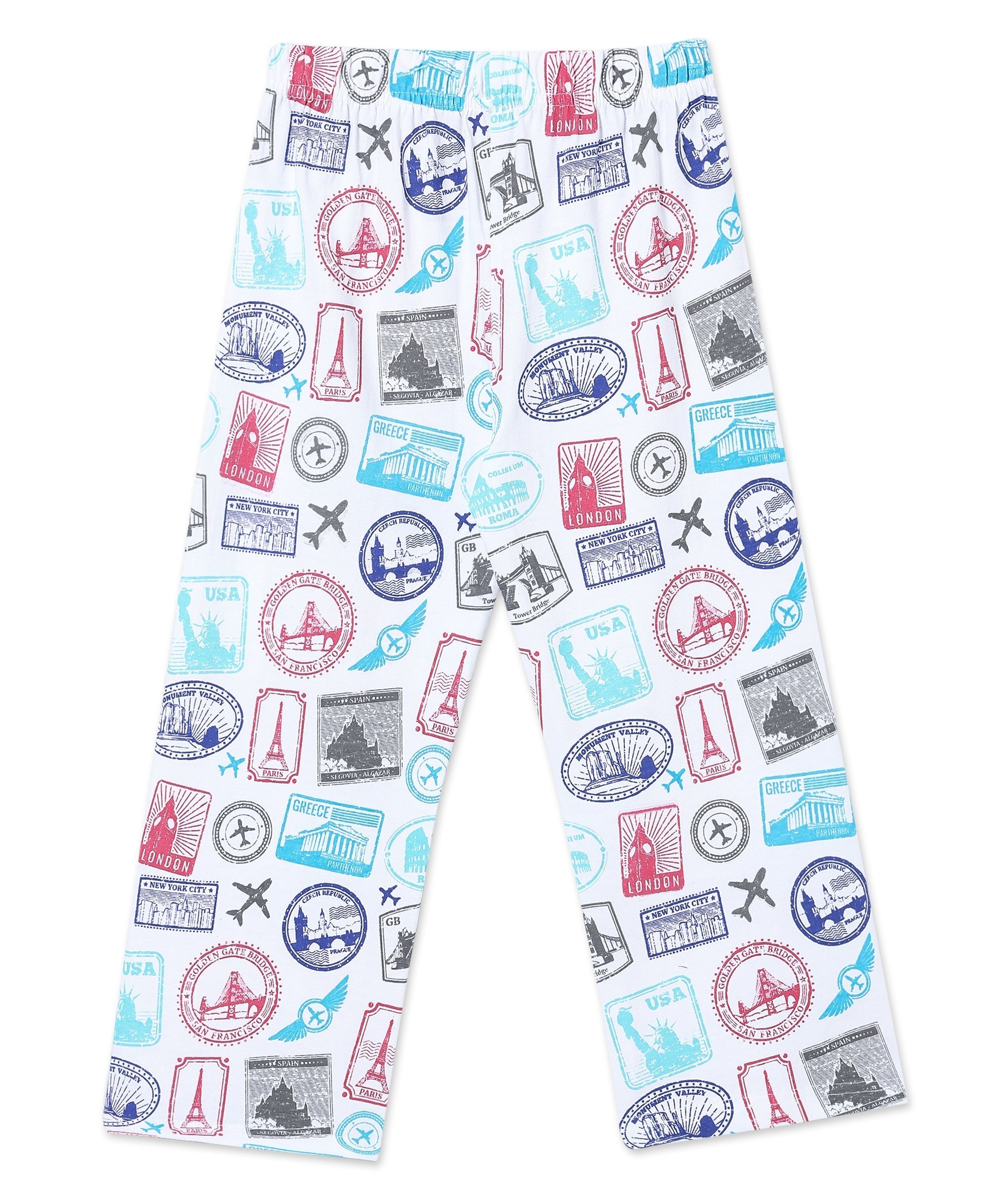 White Wander & Wonder Travel Pajama Set For Kids