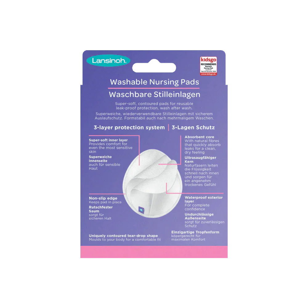 Lansinoh Washable Nursing Pads Reusable Bamboo Viscose 4 Pack 0.11lb