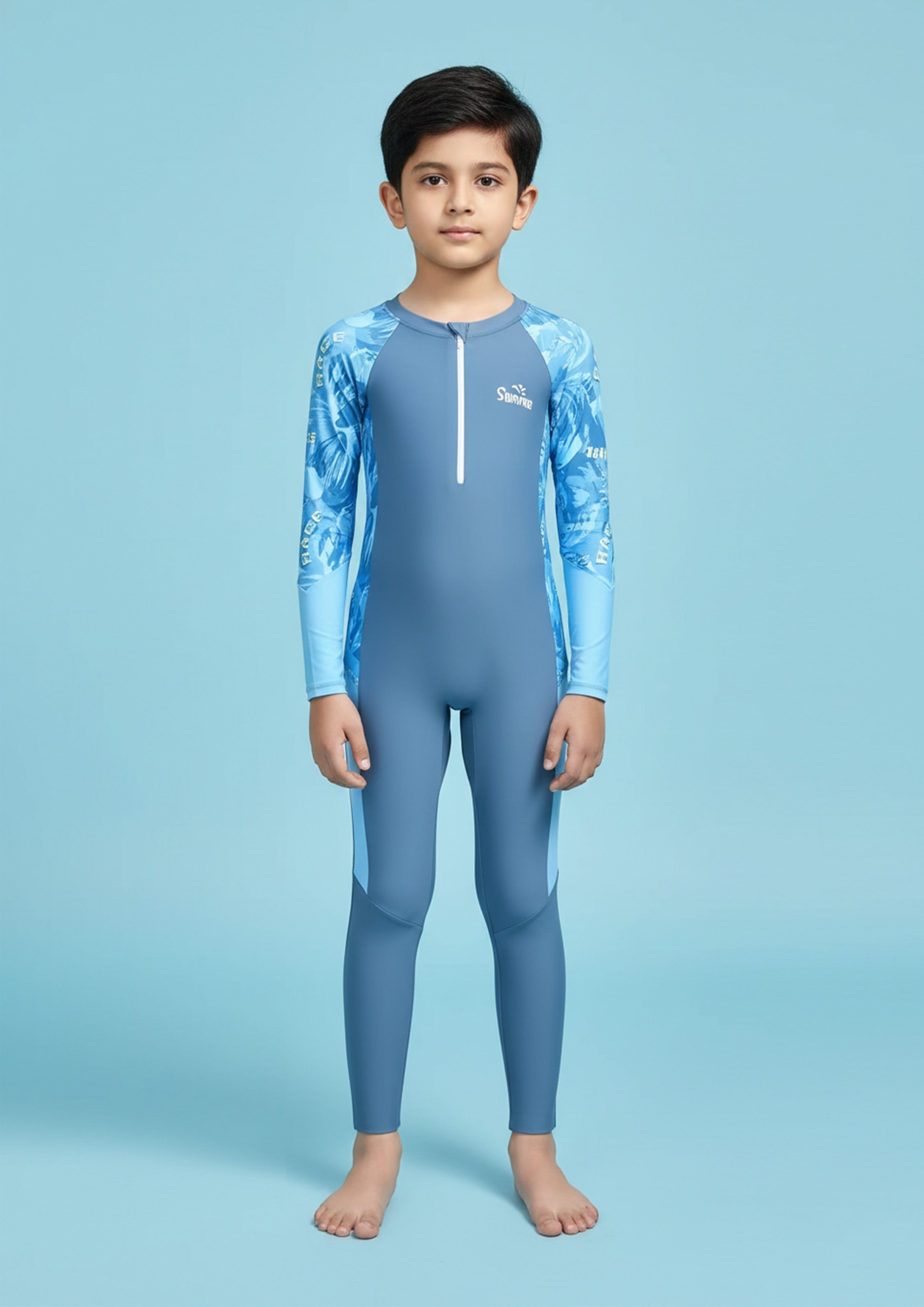 Multi Wave Rider Boys Long Sleeve Full Length Swimsuit