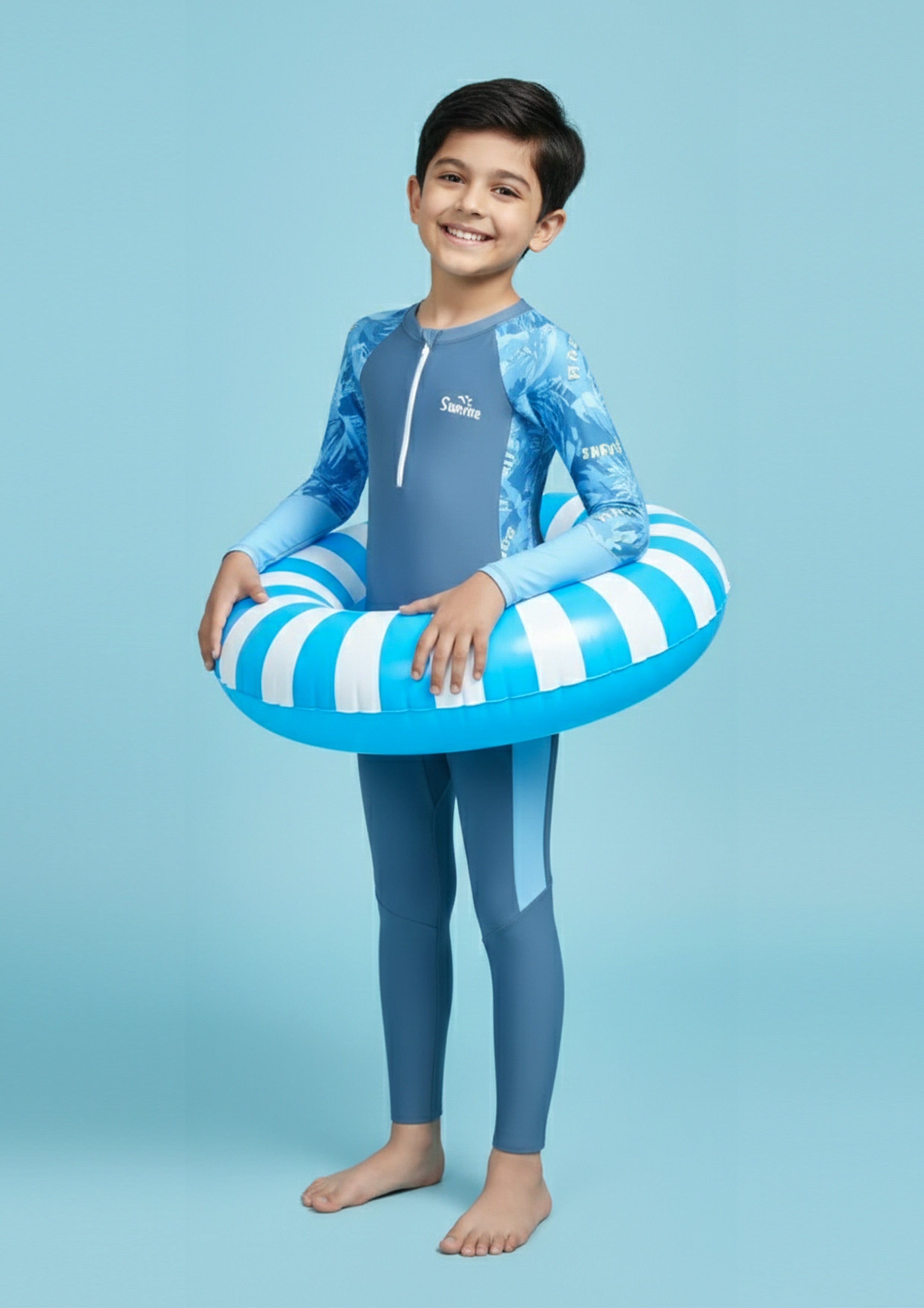 Multi Wave Rider Boys Long Sleeve Full Length Swimsuit