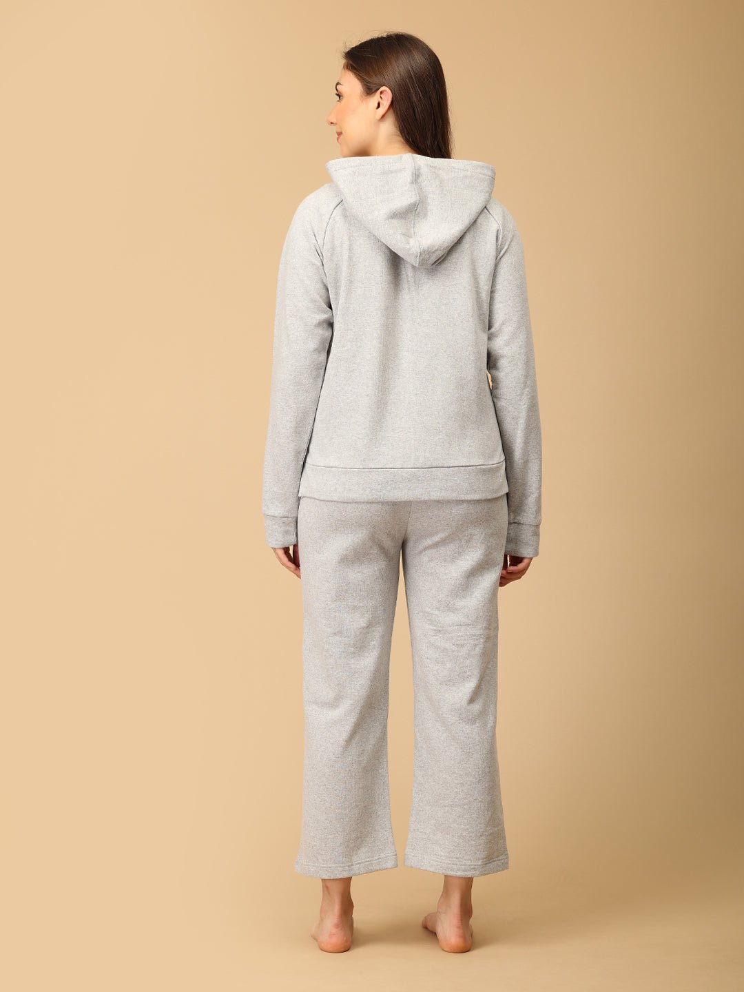  WFH Grey Maternity and Nursing Hoodie Pajama Set Grey