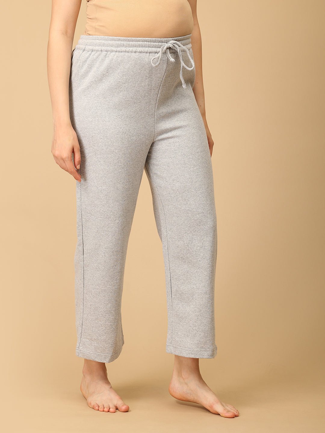  WFH Grey Maternity and Nursing Hoodie Pajama Set Grey