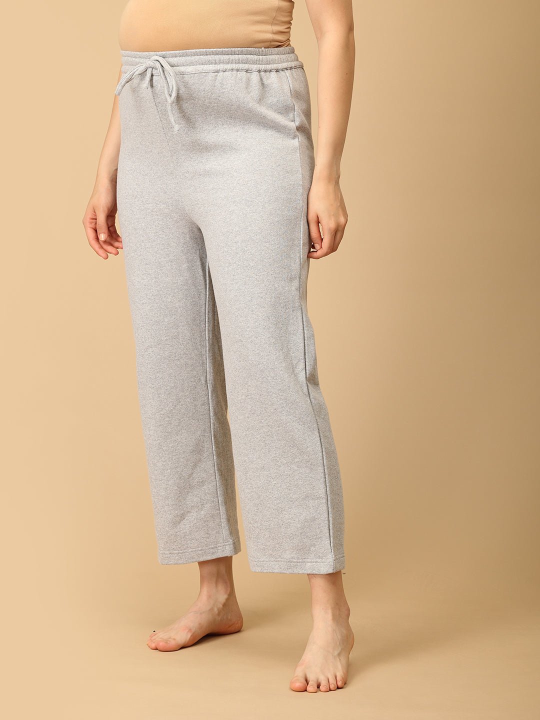  WFH Grey Maternity and Nursing Hoodie Pajama Set Grey