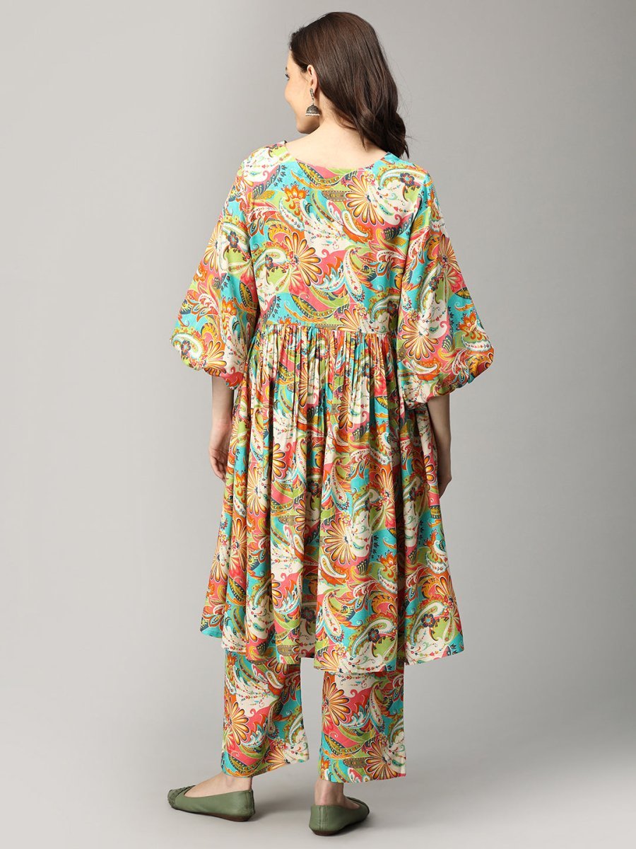  Whimsical Paisley Maternity and Nursing Co Ord Set Multi