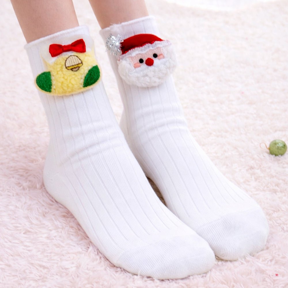Little Surprise Box White Santa Stockings Christmas Ankle Socks
