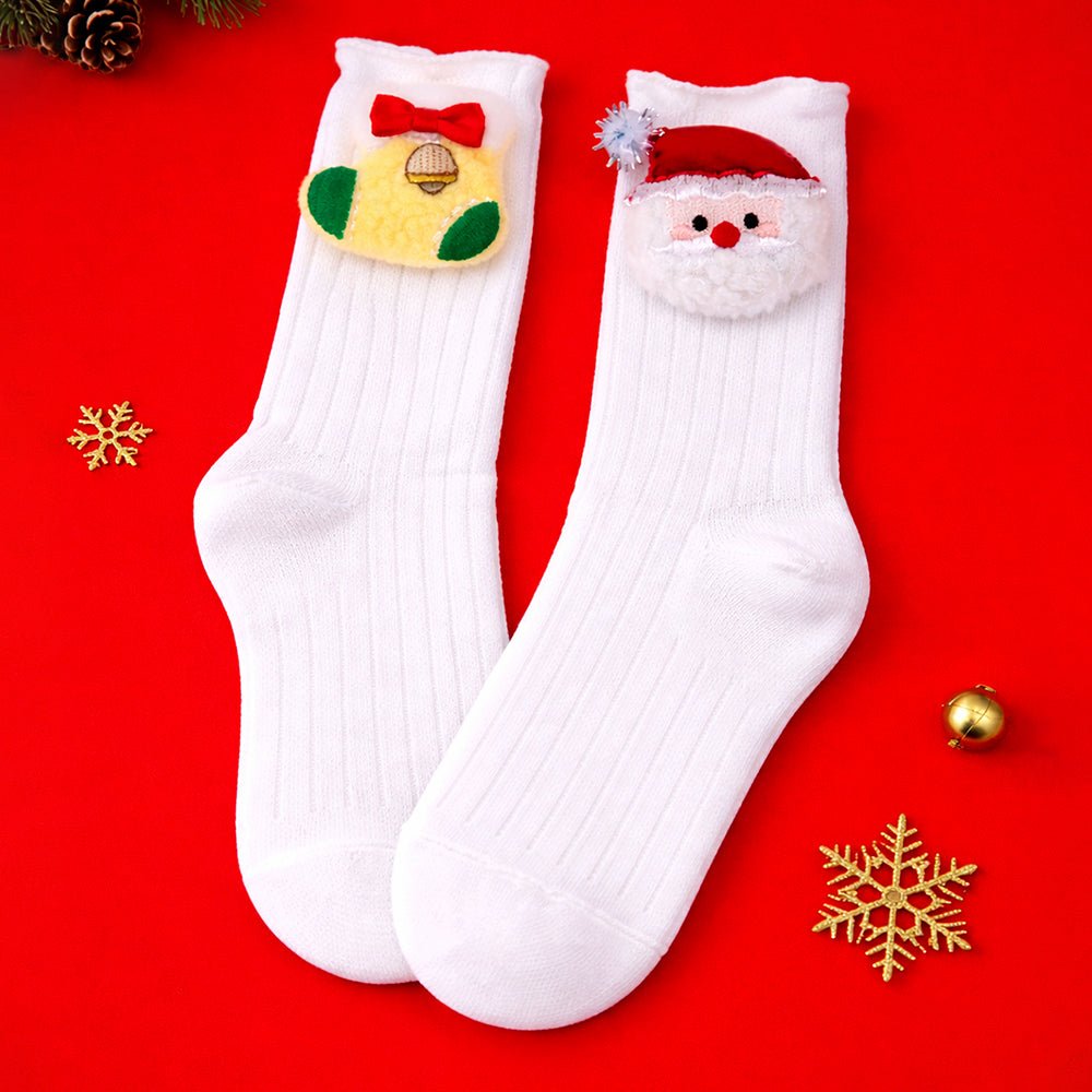 Little Surprise Box White Santa Stockings Christmas Ankle Socks