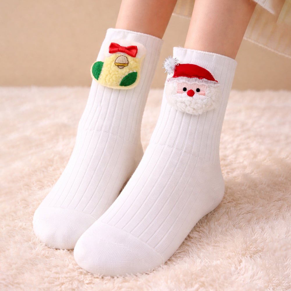 Little Surprise Box White Santa Stockings Christmas Ankle Socks