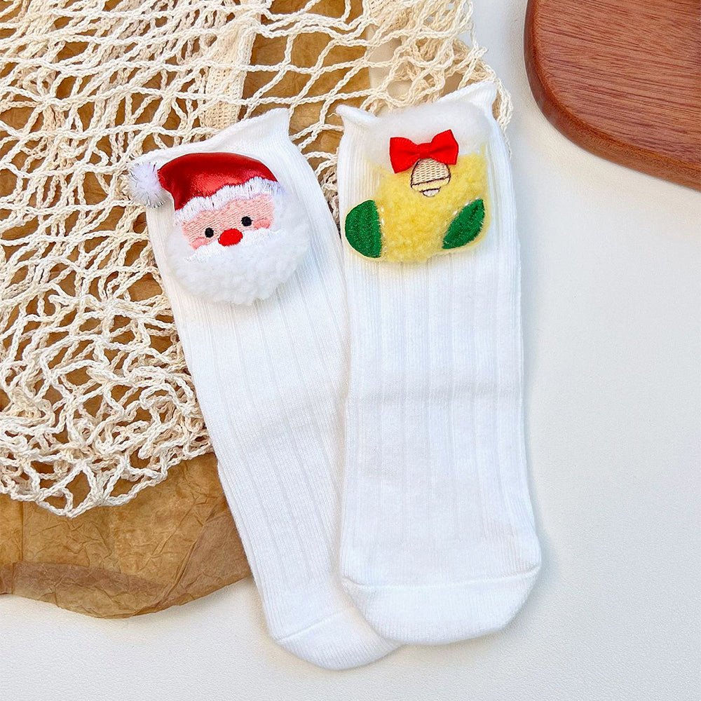 Little Surprise Box White Santa Stockings Christmas Ankle Socks