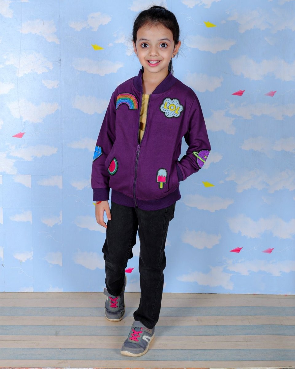  WOW Girls Bomber Jacket with Patches