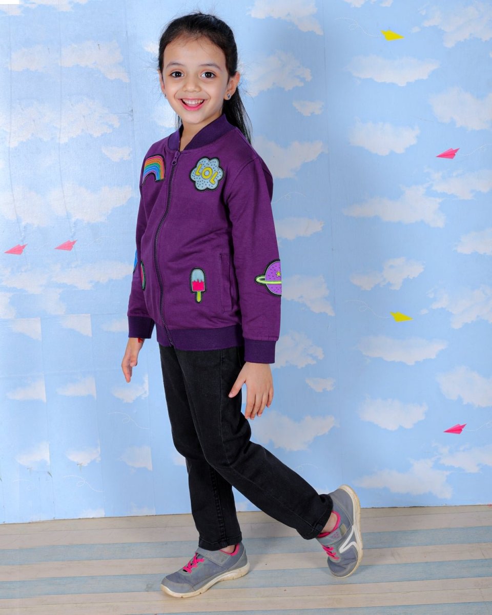  WOW Girls Bomber Jacket with Patches