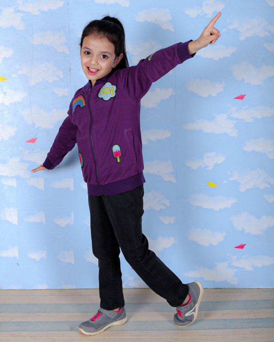  WOW Girls Bomber Jacket with Patches