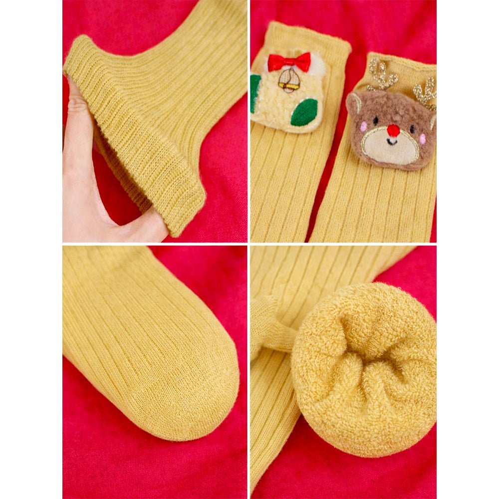 Little Surprise Box Yellow Deer Stockings Christmas Kids Ankle Socks