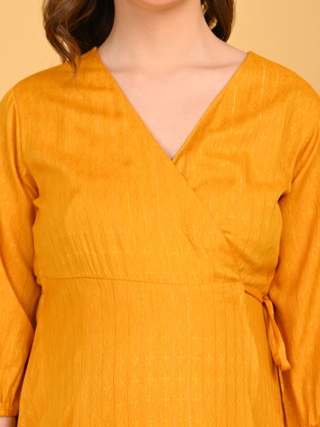  Yellow-a Go-Go Maternity Wrap Dress Yellow