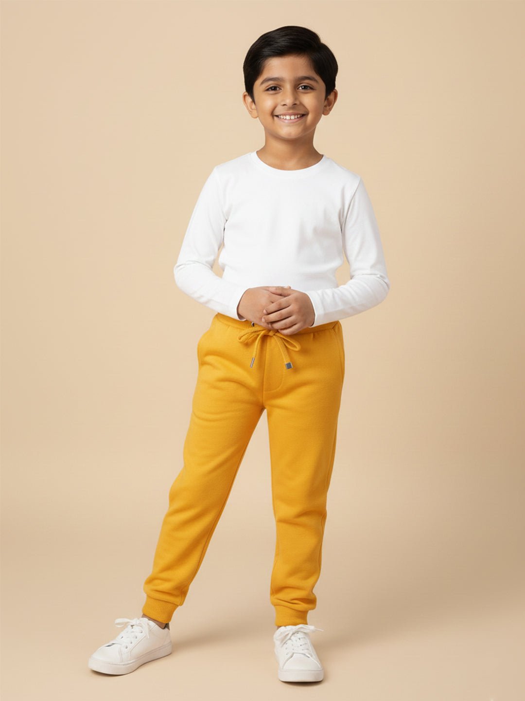  Yellow Winter Fleece Sweatpants For Kids