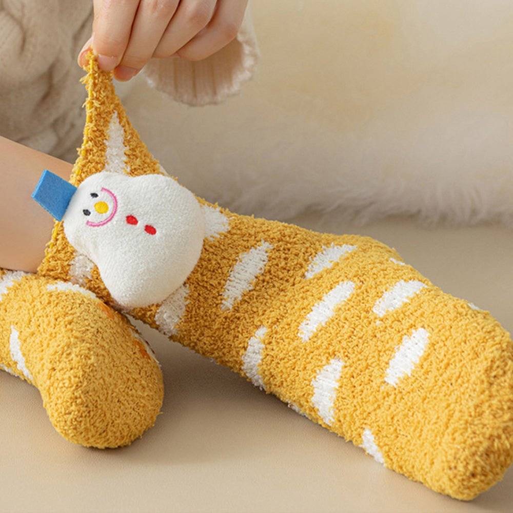 Little Surprise Box Yellow Xmas Snowman Woolen Christmas Socks For Infants