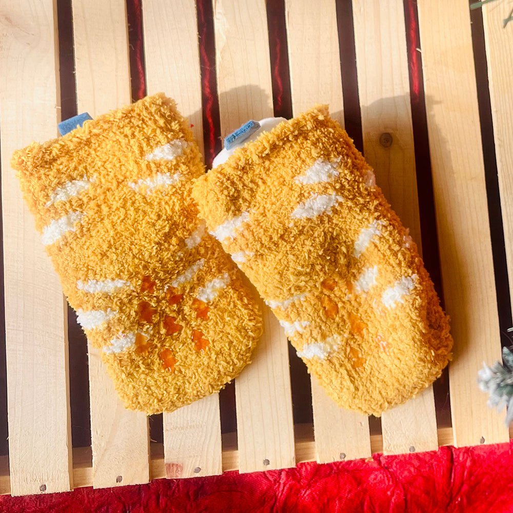 Little Surprise Box Yellow Xmas Snowman Woolen Christmas Socks For Infants