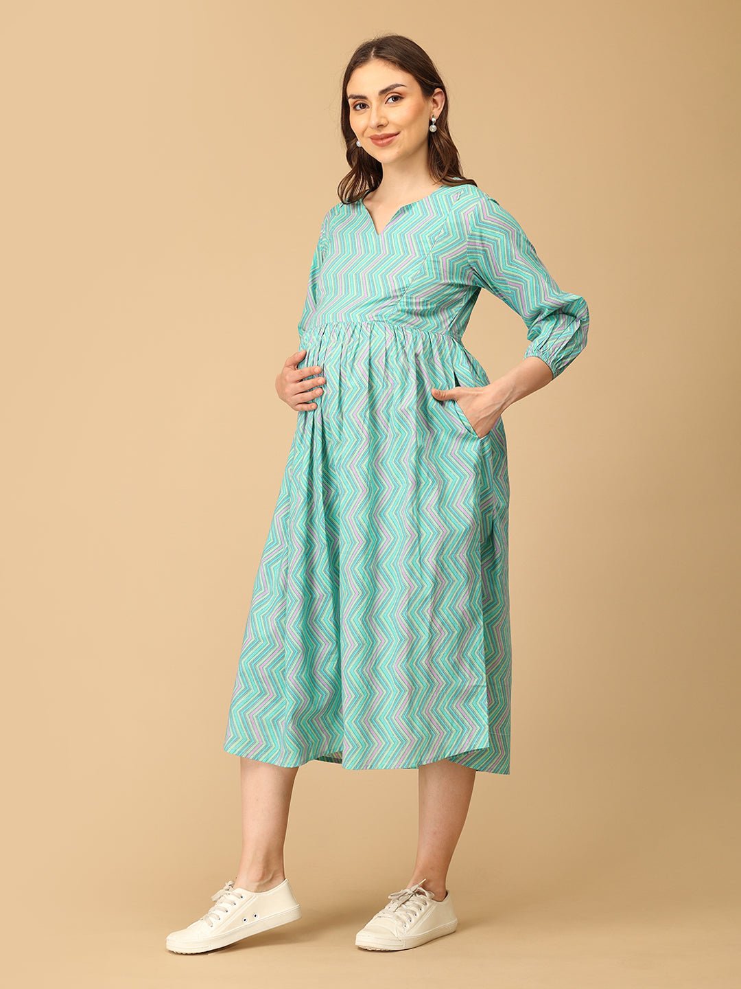  ZigZag Zest Maternity and Nursing Dress Multi
