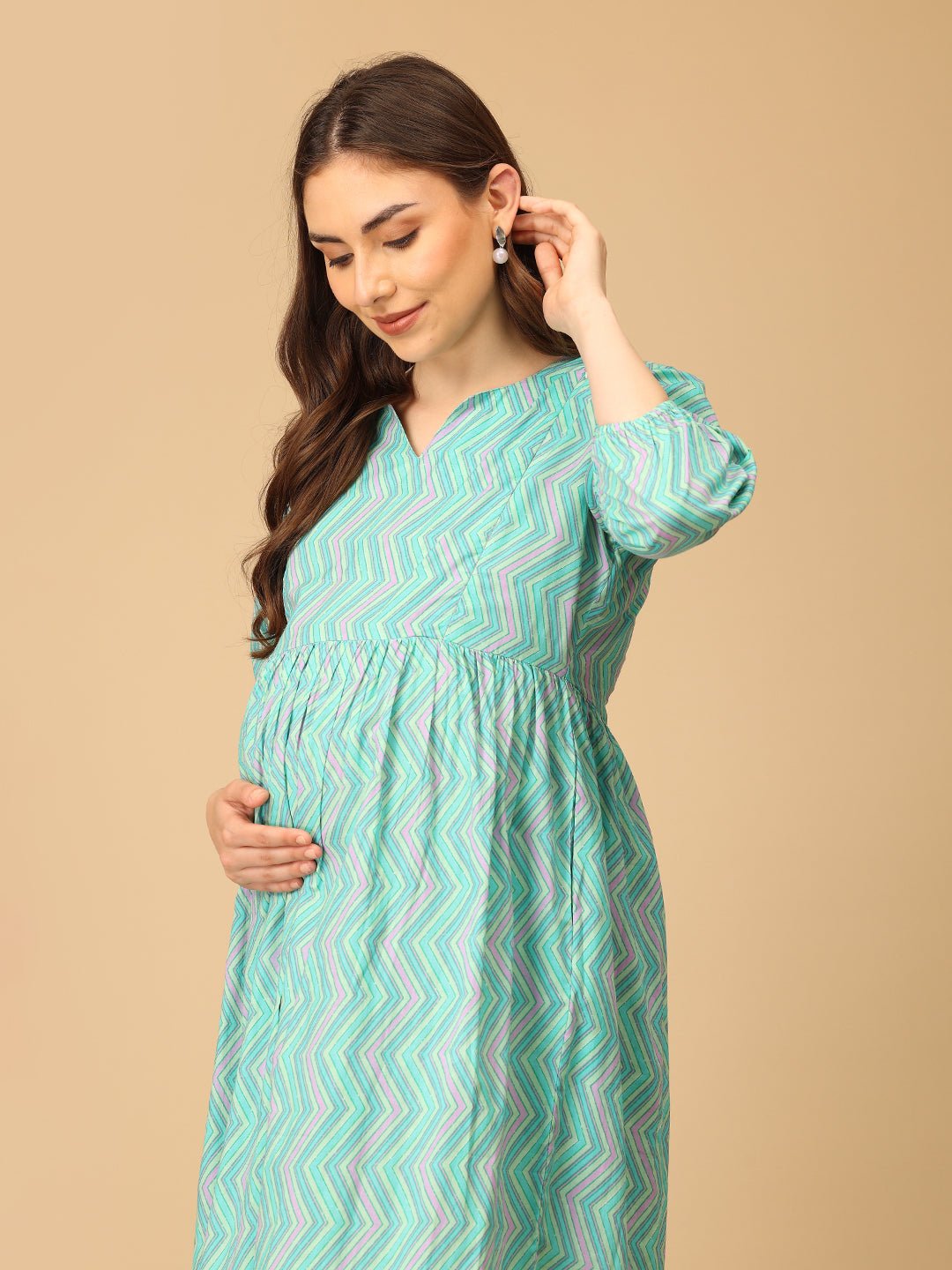  ZigZag Zest Maternity and Nursing Dress Multi