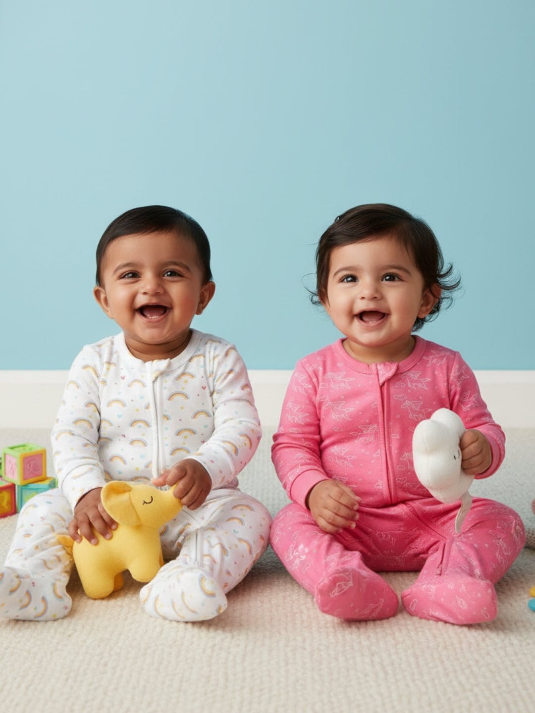  Fairyland Magic Bow Infant Zipper Romper Combo 2-Pack