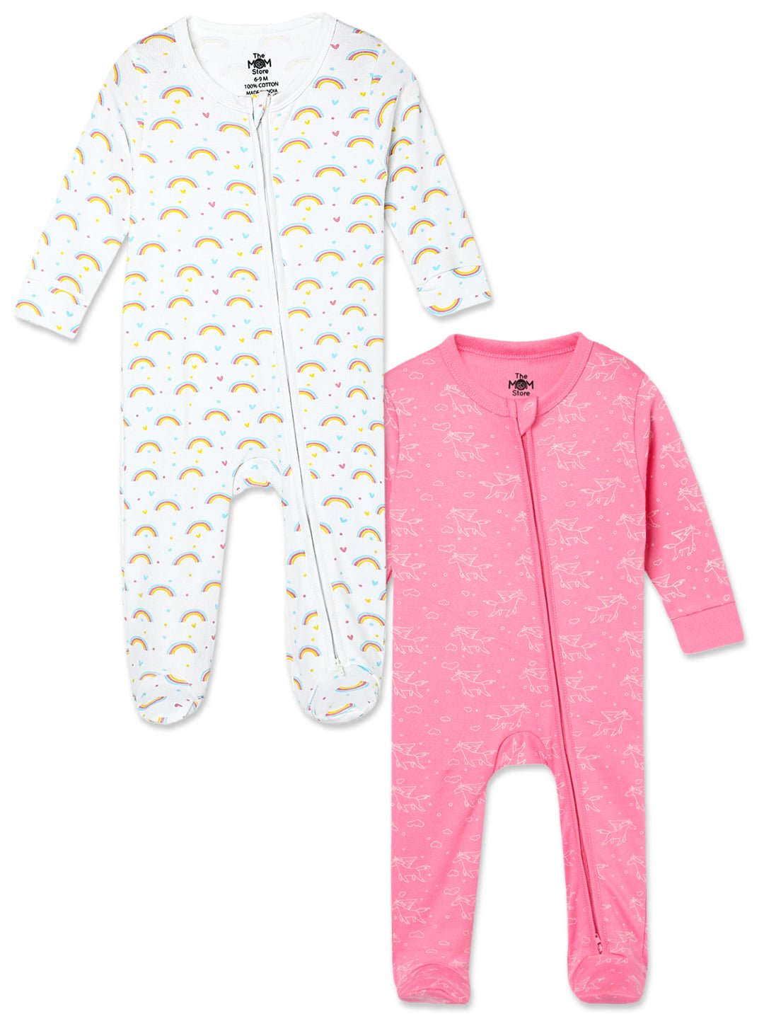  Fairyland Magic Bow Infant Zipper Romper Combo 2-Pack