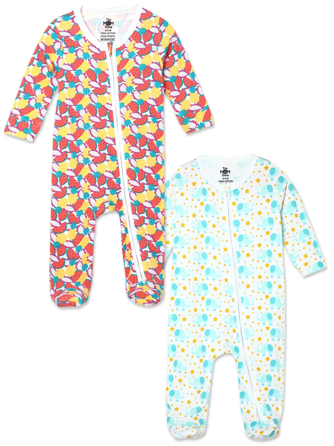  Fruitilicious Elephantastic Zipper Romper Combo 2-Pack