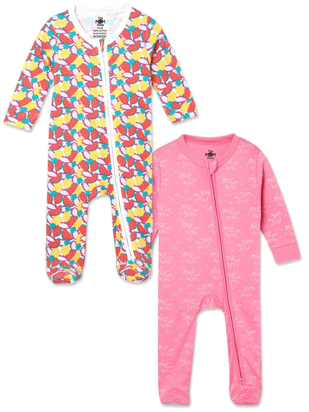  Fruitilicious Fairyland Infant Zipper Romper Combo 2-Pack