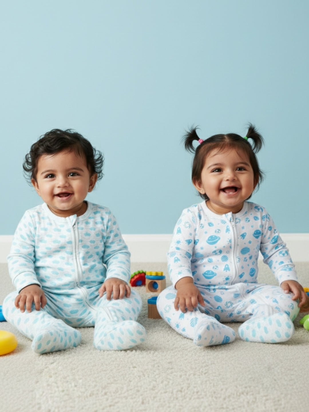 Happy Cloud Out Of World Infant Zipper Romper Combo 2-Pack
