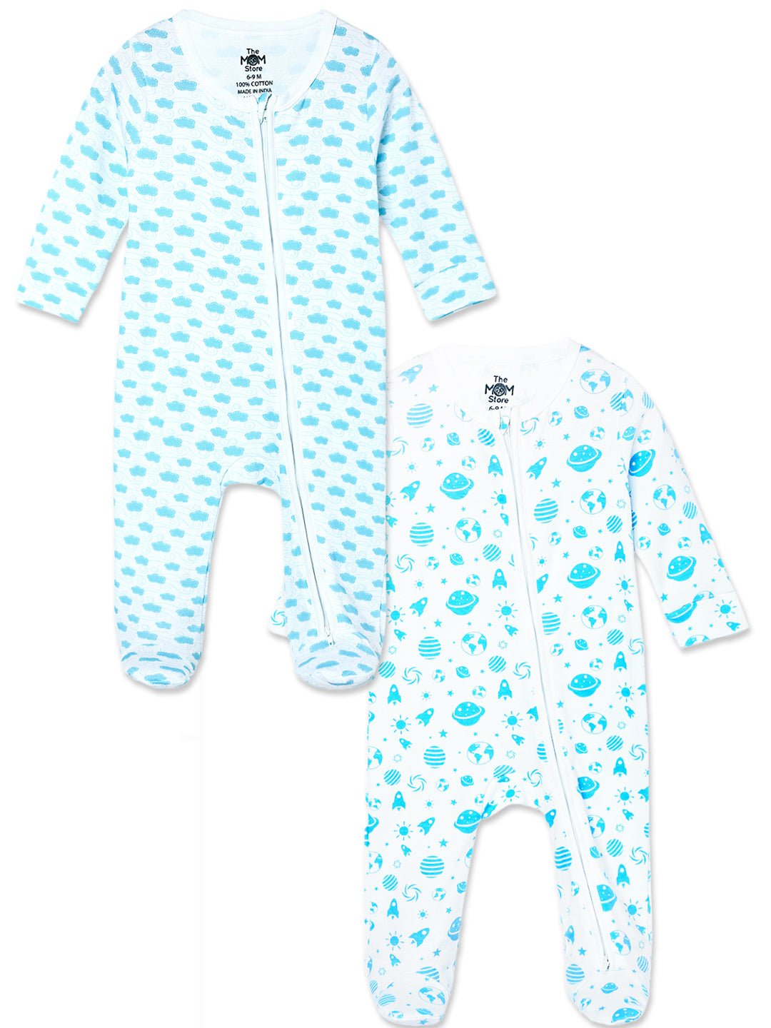  Happy Cloud Out Of World Infant Zipper Romper Combo 2-Pack