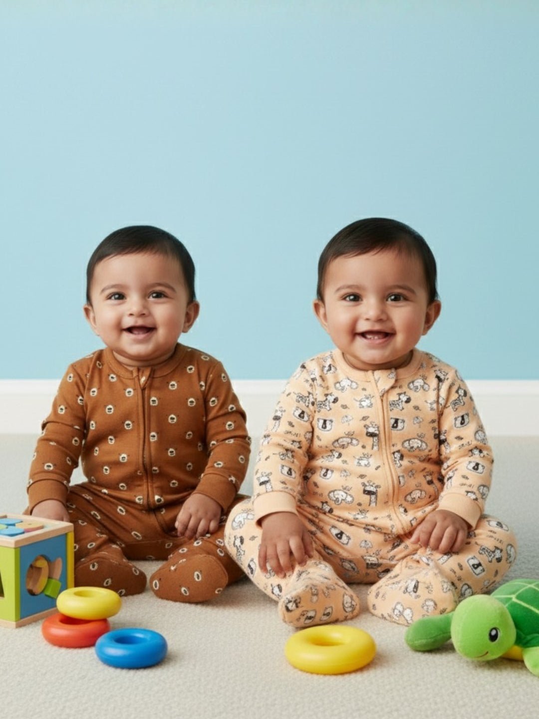  Rusty Jungle Beary Best Zipper Romper Combo 2-Pack