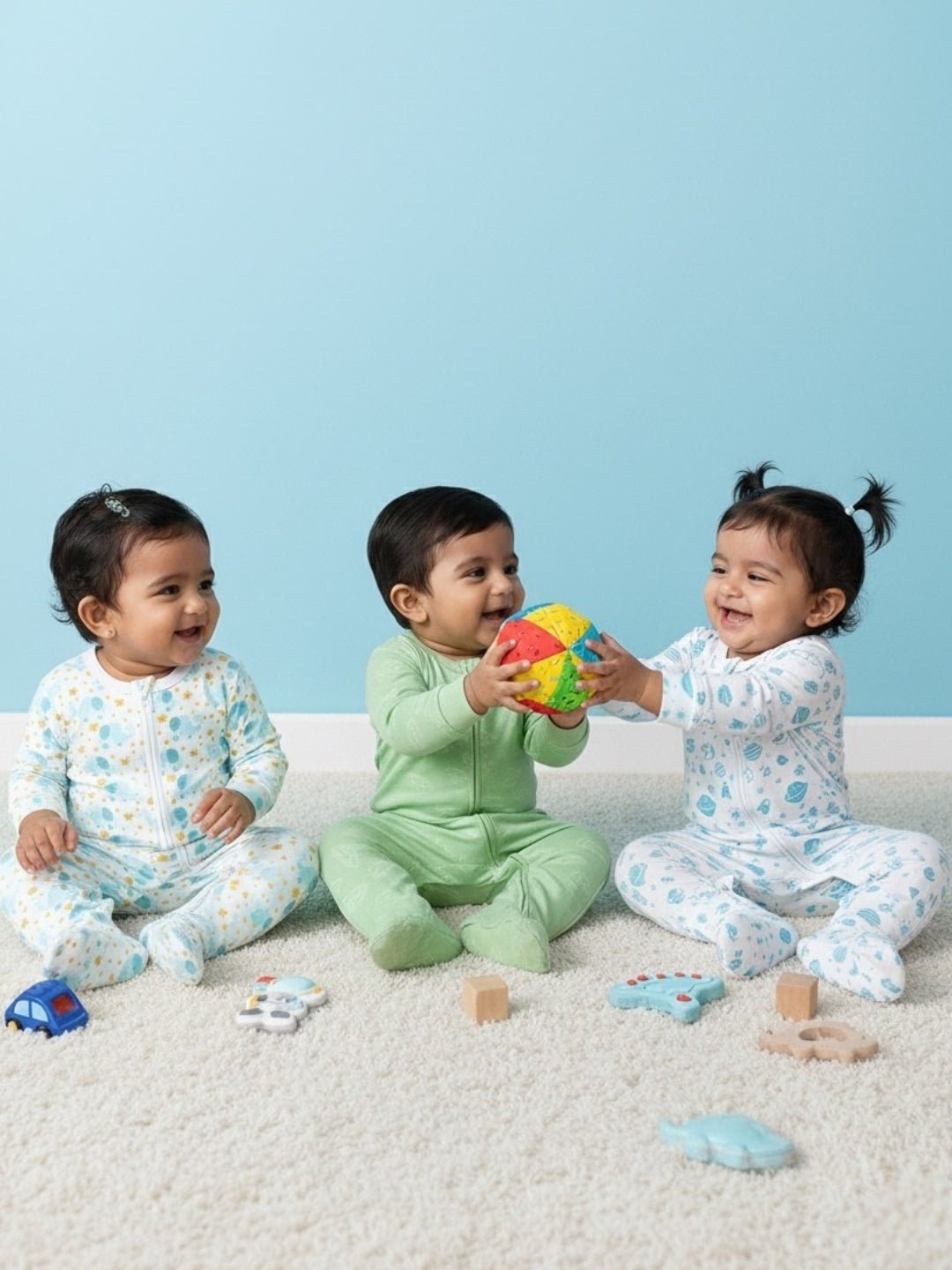  Vroom Vroom Elephantastic Out Of The World Zipper Romper Combo 3-Pack